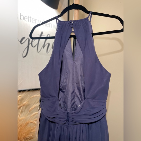 NWT - A-line Scoop Chiffon Cocktail Dress With Ruffle - Picture 11 of 16